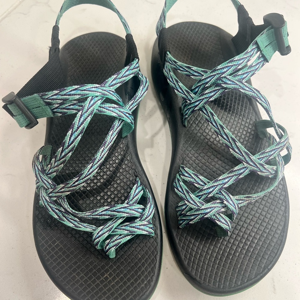 CHACO Z/2 Sandal Strappy Blue Green Hiking Outdoor Active Shoe Women’s Size 8